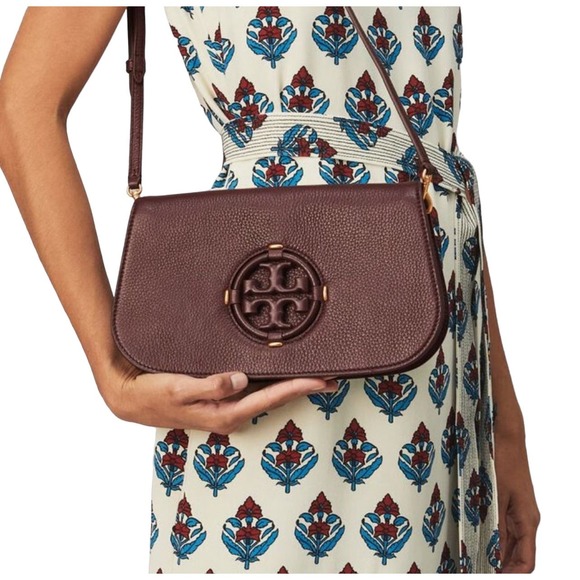 Tory Burch Handbags - Tory Burch Miller Leather Convertible Shoulder Bag Tempranillo Burgundy